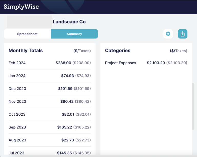 SimplyWise franchise owner expense tracker